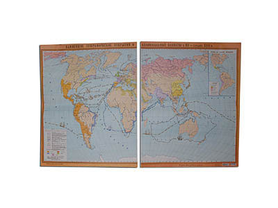Учебная карта "Важнейшие географические открытия" (матовое, 2-стороннее лам.) Артикул: 5514