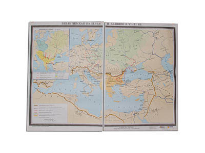 Учебная карта "Византийская империя и славяне в VI - ХI в.в." (матовое, 2-стороннее лам.) Артикул: 5520