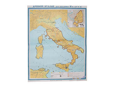 Учебная карта "Древняя Италия" (до середины III в до н.э.) (матовое, 2-стороннее лам.) Артикул: 5528