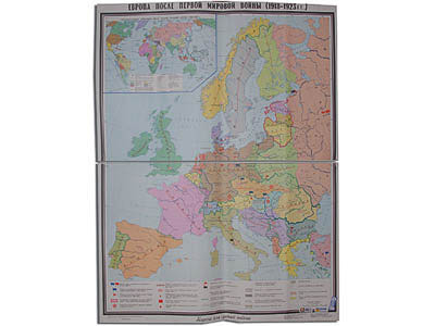 Учебная карта "Европа после 1-ой мировой войны" (матовое, 2-стороннее лам.) Артикул: 5536