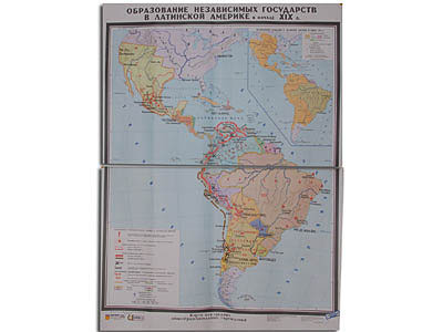 Учебная карта "Образование независимых государств в Латинской Америке" (матовое, 2-стороннее лам.) Артикул: 6007