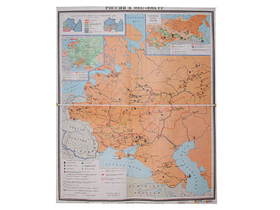 Учебная карта "Россия 1907-1914 гг." (матовое, 2-стороннее лам.) Артикул: 5602